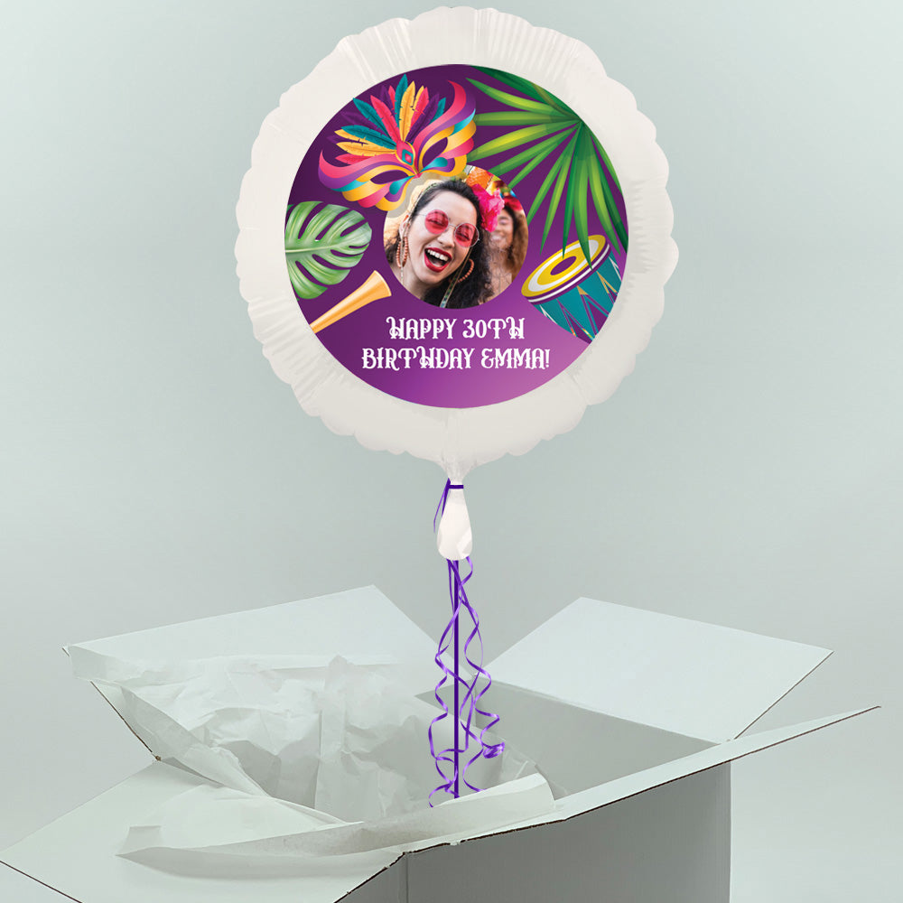 Carnival Inflated Personalised Photo Balloon in a Box
