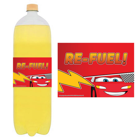 Lightning Cars Drinks Bottle Labels - Pack of 4