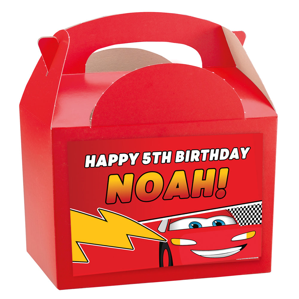 Lightning Cars Personalised Party Box Kit - Pack of 4