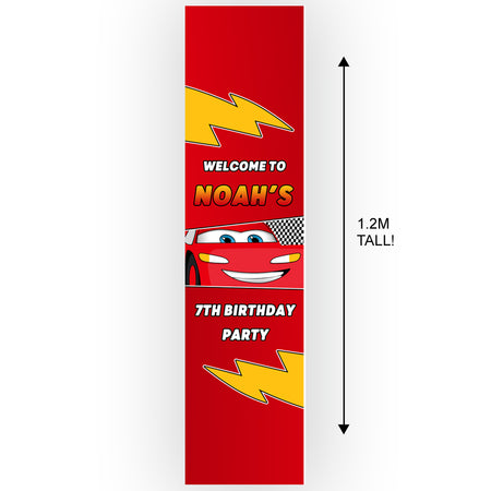 Lightning Cars Personalised Portrait Banner - 1.2m