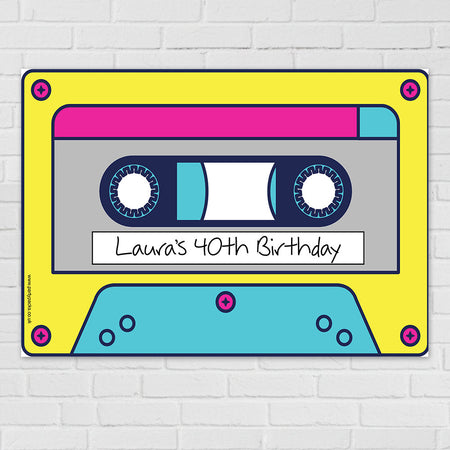 Personalised 1990s Casette Tape Poster - A3