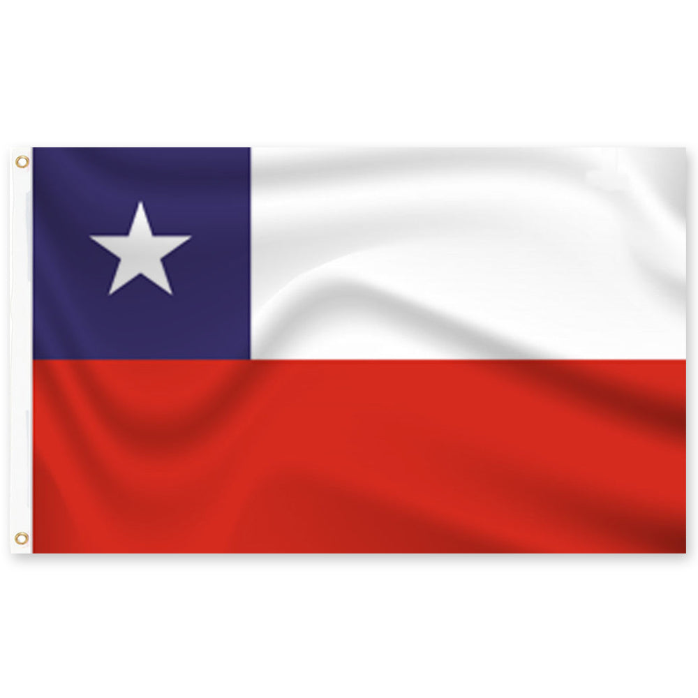 Chile Polyester Fabric Flag 5ft x 3ft