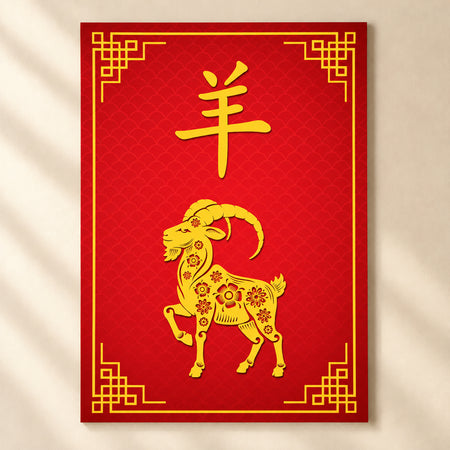 Chinese New Year of the Goat 2027 Wall Poster Decoration - A3