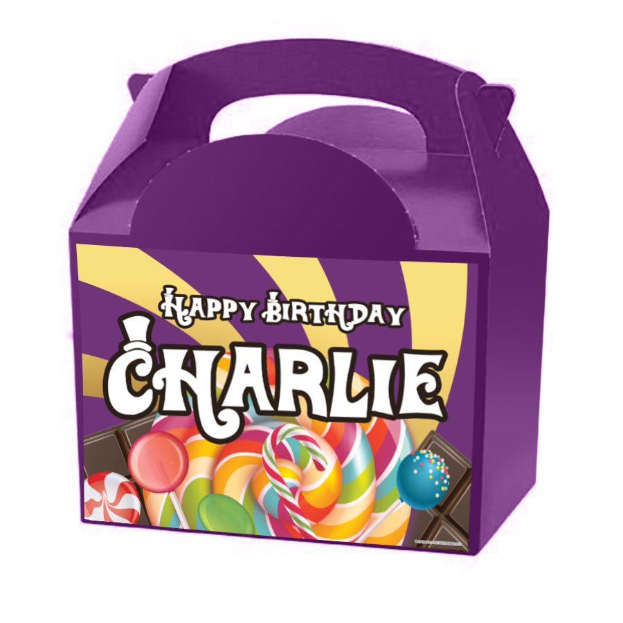 Chocolate Factory Wonka Personalised Party Box Kit - Pack of 4