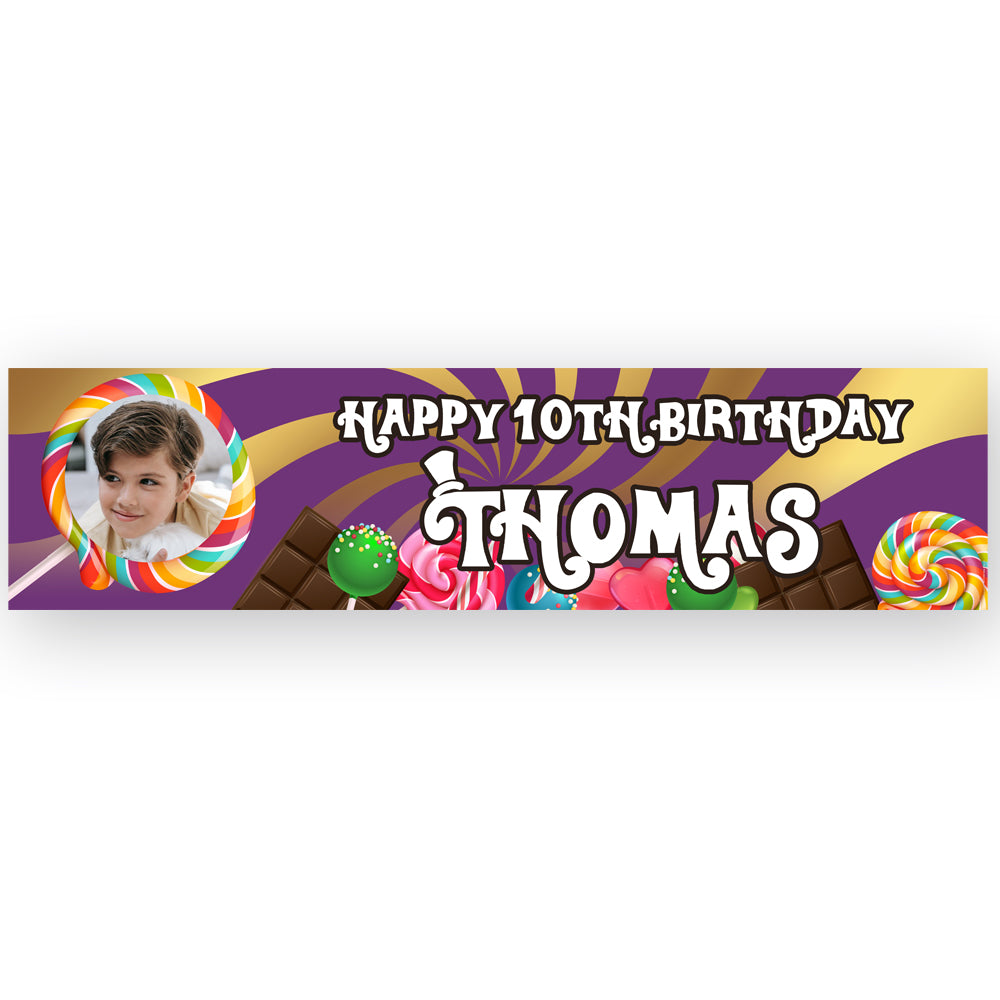 Chocolate Factory Wonka Personalised Photo Banner - 120cm x 30cm