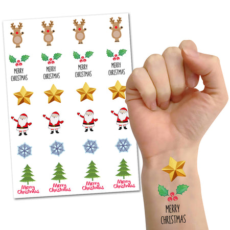 Christmas Temporary Tattoos - Sheet of 24