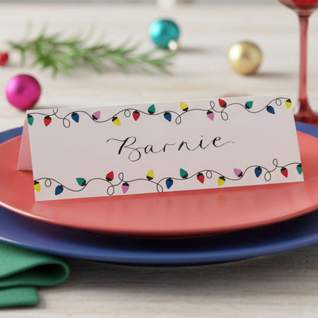 Vibrant Christmas Place Cards - Pack of 8