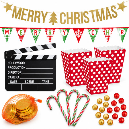 Christmas Movie Night Kit With Decorations & Treats