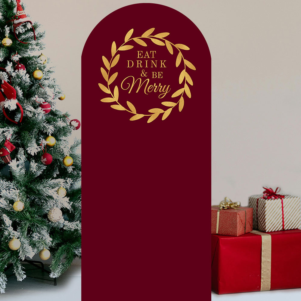 Eat Drink and Be Merry Red Gold Christmas Sailboard Stand-Up - 185cm