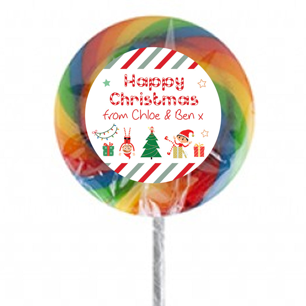 Mischievous Elf Christmas Personalised Lollipop Kit - Pack of 15