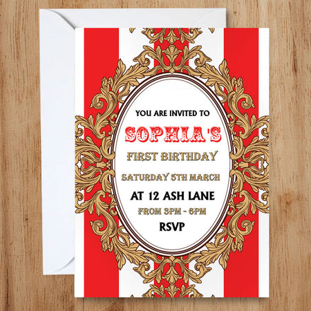 Circus Personalised Invitations - Pack of 16