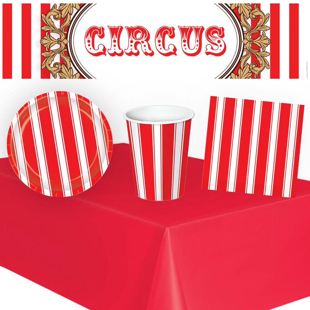 Circus Party Tableware Pack for 8 With FREE Banner!