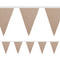Coffee Beige Fabric Pennant Bunting - 24 Flags - 8m