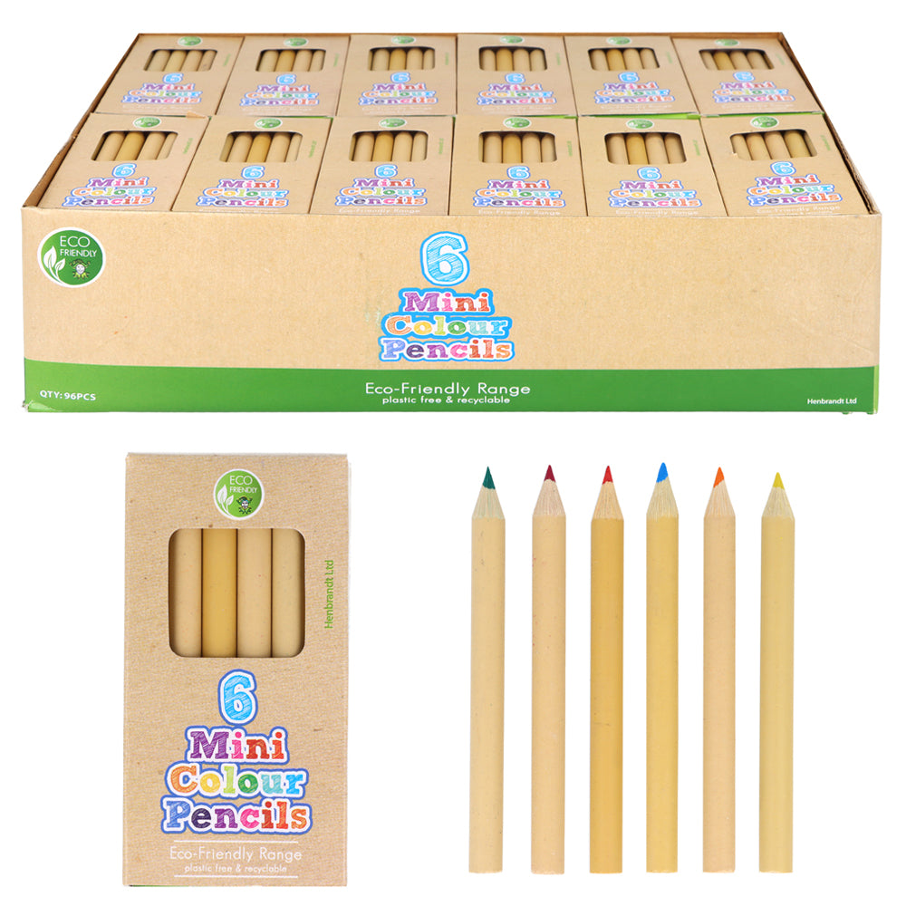 Box of Eco-Friendly Mini Colouring Pencils - Pack of 96