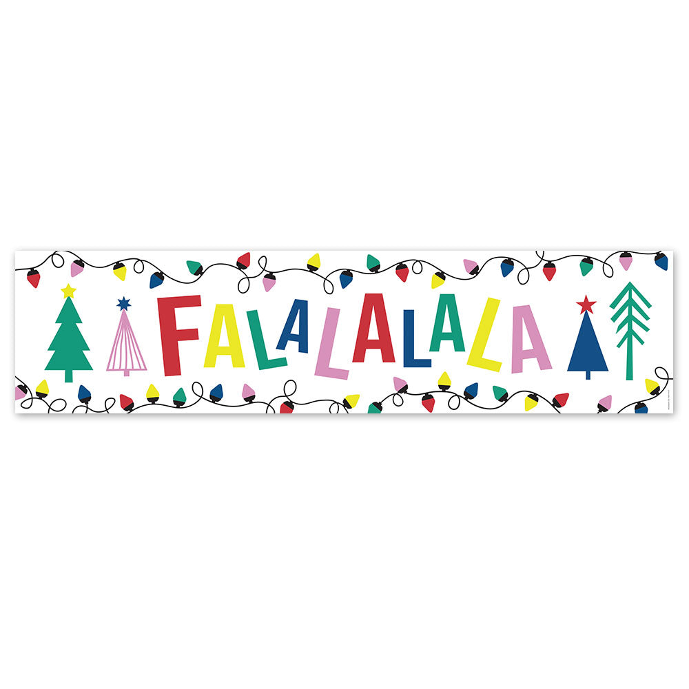 Vibrant Falalalala Christmas Banner - 120cm x 30cm