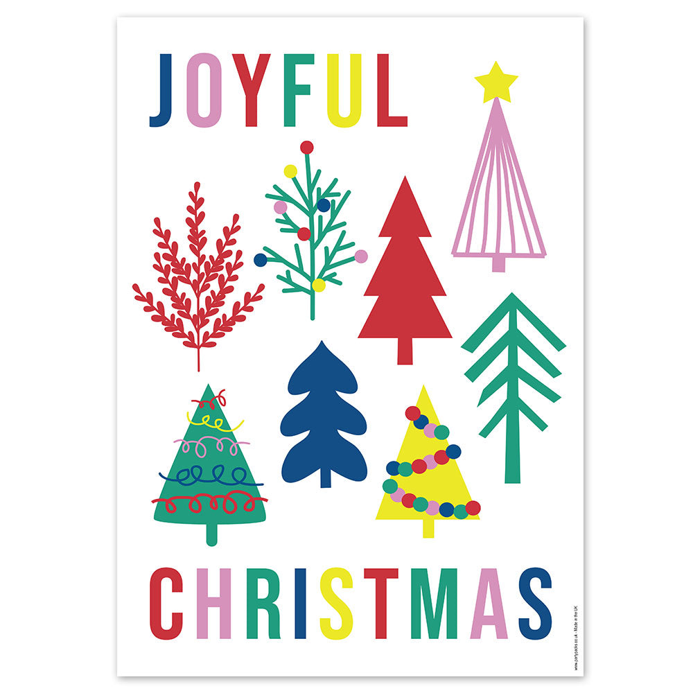 Vibrant Joyful Christmas Poster - A3
