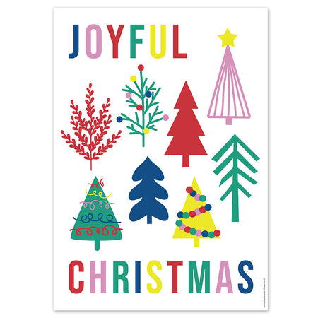 Vibrant Joyful Christmas Poster - A3