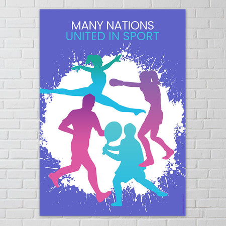 Many Nations United in Sport Poster Decoration - A3