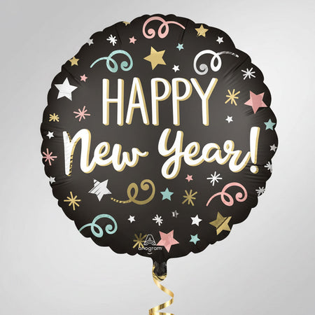 New Year Confetti Satin Finish Foil Balloon - 18