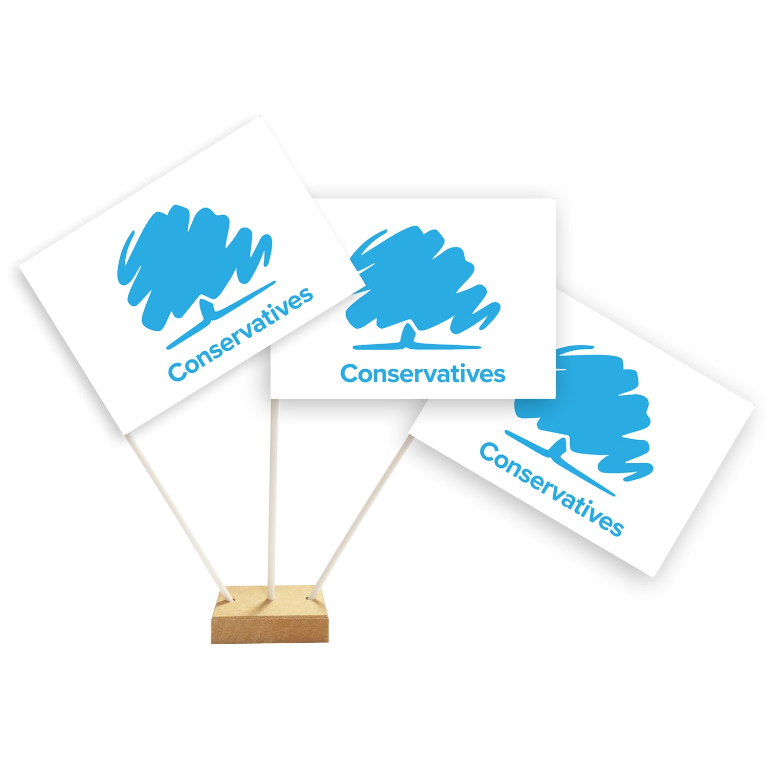 Conservative Party Paper Table Flags - 15cm on 30cm Pole - Each