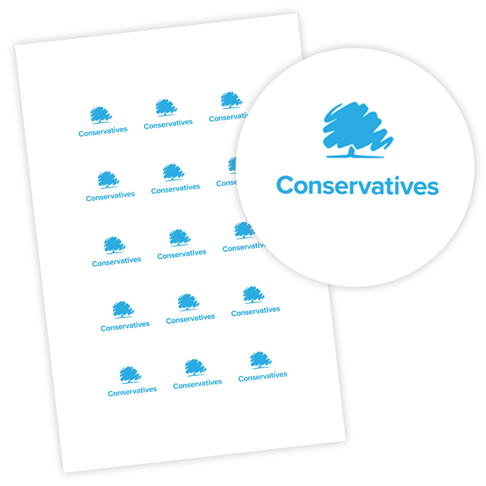 Conservative Party Stickers - 58mm - Sheet of 15