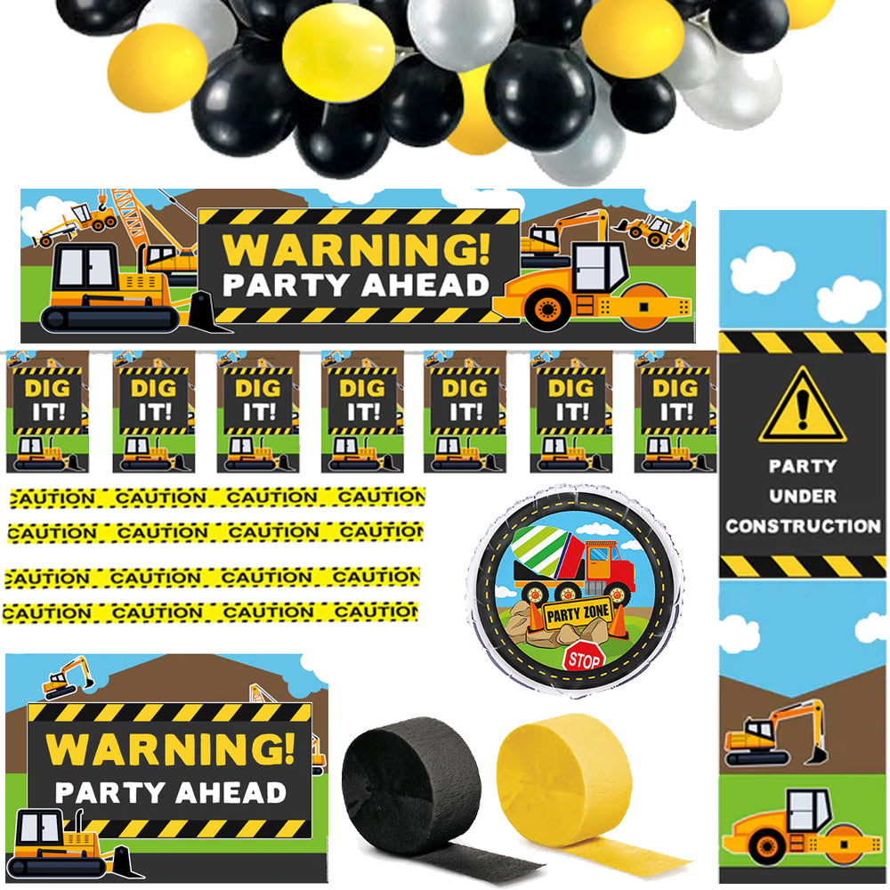 Construction Party Diggers Decoration Pack