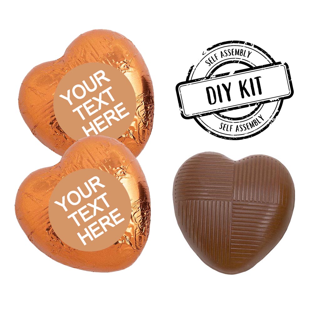 Personalised Heart Chocolates Kit - Copper - Pack of 24