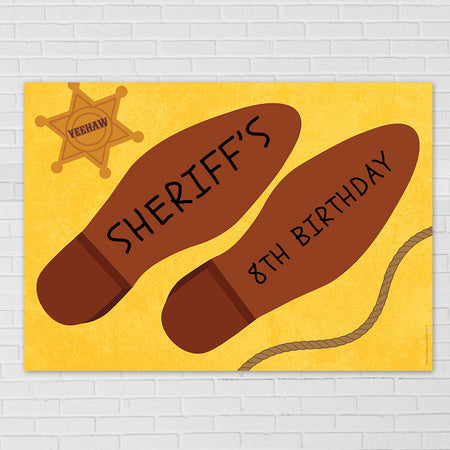 Sheriff Personalised Cowboy Boot Toys Poster - A3