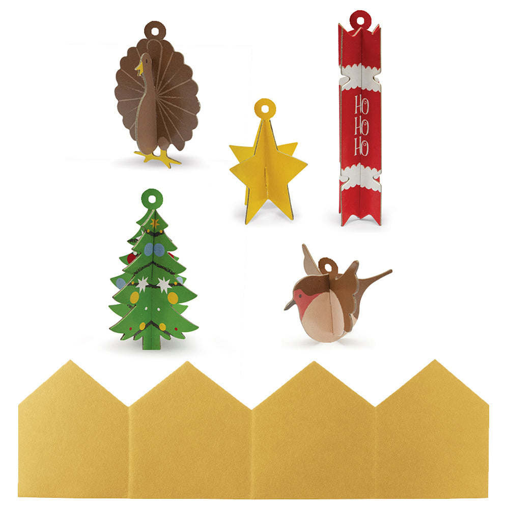 100 x Christmas Crackers Eco-Friendly Holly Kraft - 10" - Bulk Pack