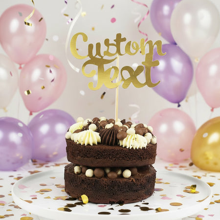 Personalised Gold Foil Cake Topper - Each
