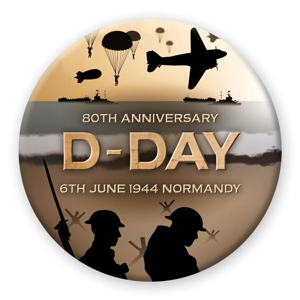 D-Day 80th Anniversary Badge - 58mm - Each