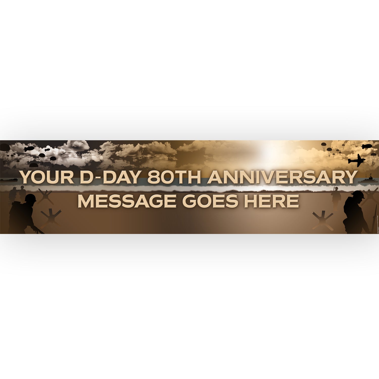 D-Day 80th Anniversary Personalised Banner Decoration - 1.2m