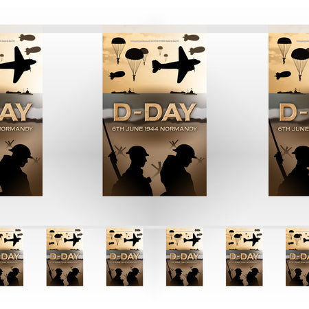 D-Day Anniversary Paper Flag Bunting Decoration - 2.4m