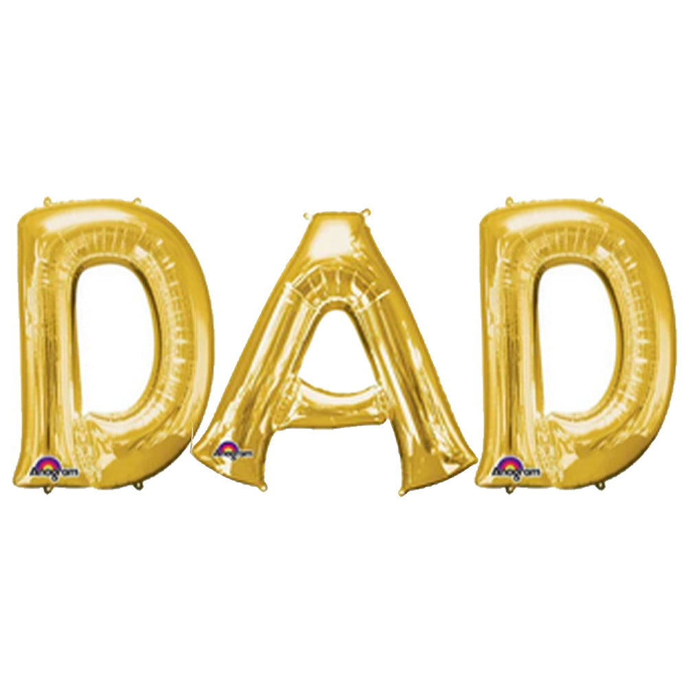 DAD Father's Day Gold Foil Balloons - 16"