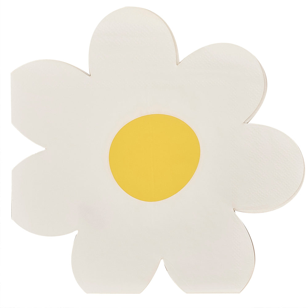 Daisy Shaped Paper Napkins - 16cm - Pack of 16