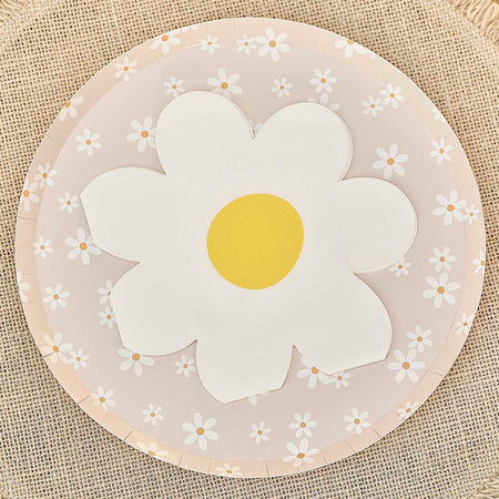 Daisy Shaped Paper Napkins - 16cm - Pack of 16