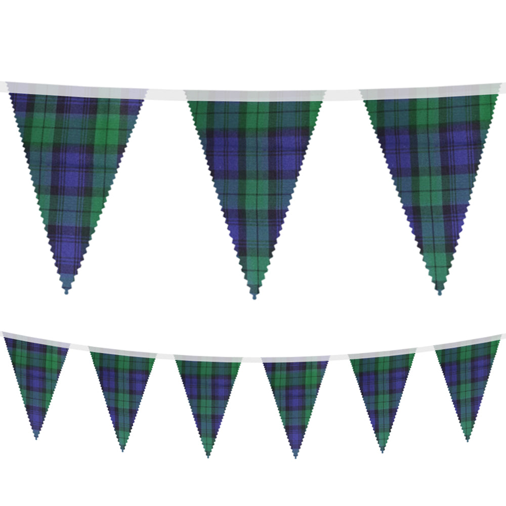 Black Watch Tartan Fabric Bunting - 8m