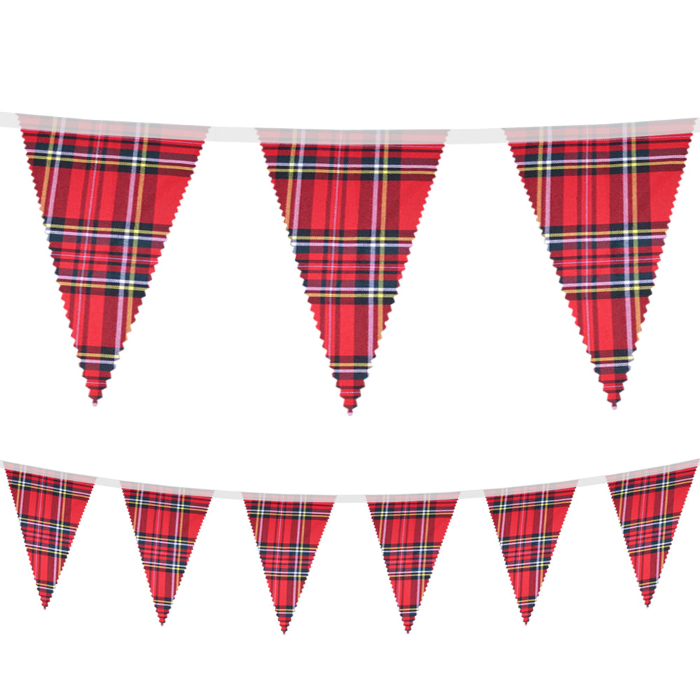 Royal Stewart Red Tartan Fabric Bunting - 8m
