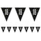 Birthday Glitz Black & Silver 18th Flag Bunting - 2.7m