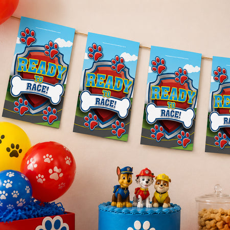 Puppy Paws Paper Flag Bunting Decoration - 2.4m