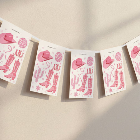 Pink Cowgirl Wild West Paper Bunting - 2.4m
