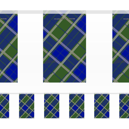 Blue Tartan Flag Interior Bunting - 2.4m