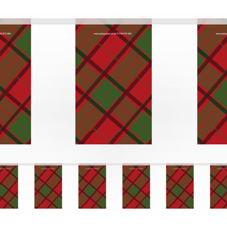 Red Tartan Flag Interior Bunting - 2.4m