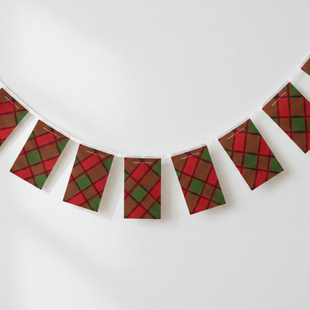Red Tartan Flag Interior Bunting - 2.4m