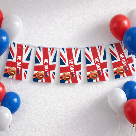 VE Day Union Jack Flag Paper Bunting Decoration - 2.4m