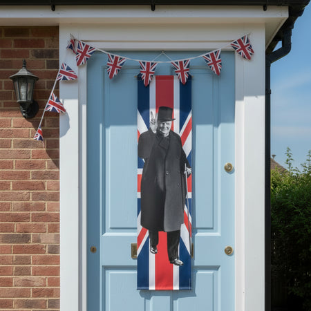 Winston Churchill Union Jack Portrait Wall & Door Banner Decoration - 1.2m