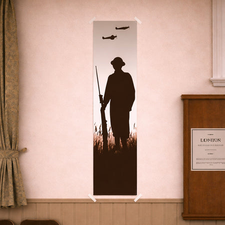 World War 2 WWII British Soldier Silhouette Portrait Wall Banner Decoration - 1.2m