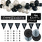 50th Birthday Black & Silver Glitz Decoration Pack