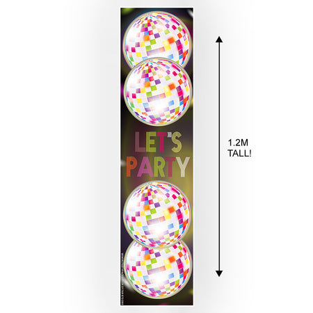 70's Retro 'Let's Party' Portrait Wall & Door Banner - 1.2m