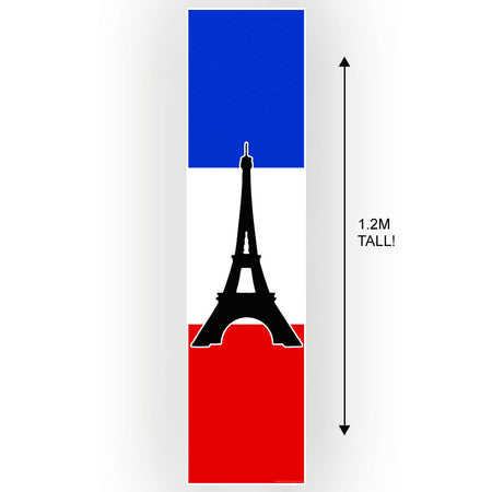 French Flag Eiffel Tower Portrait Wall & Door Banner - 1.2m